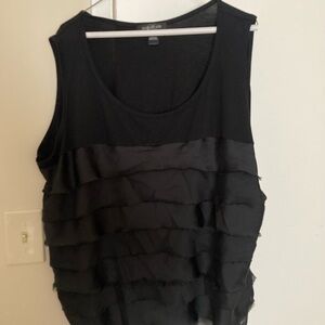 August Silk Tank Top With Ruffles